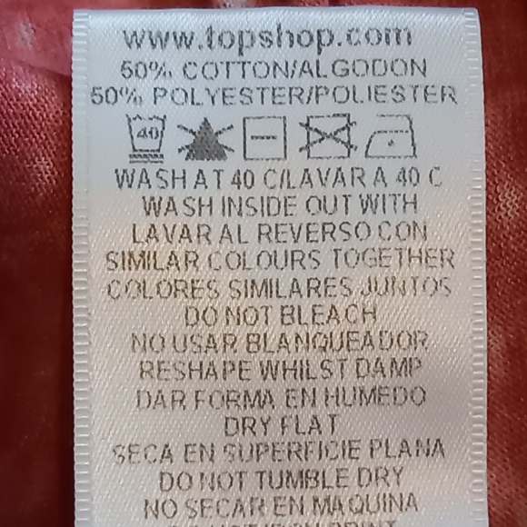 Size M 10-12 Topshop Realitee Vintage Look Pink & White - Picture 5 of 7